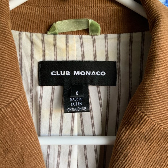 Club Monaco Blazer Corduroy Brown Size 8 - Picture 2 of 6